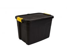 CEP 2004420130 Boite de rangement 60L, Plastique, Noir et Jaune, 60 x 40 x 40 cm