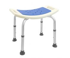 PrimeMatik Tabouret de Douche Ergonomique antidérapant réglable en Hauteur rembourré (kd08), Blanc Taille Unique