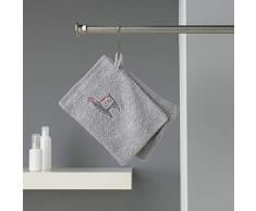douceur dintérieur 2 gants de toilette 16x21 cm eponge brodee lamalima gris clair