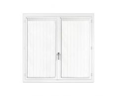 Les Ateliers du Linge - 2 Rideaux - Rideau intérieur - Rideau décoration - Rideau Salon ou Chambre - Rideau Voilage - 100% Polyester - Blanc - 60 x 120 - Borsa