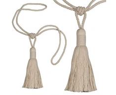 STEPHANOISE Embrasse, Coton Ecru, 17(h Pompon) x73 cm