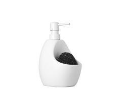 UMBRA Joey Pump. Distributeur Joey pour savon liquide et porte-Ã©ponge en cÃ©ramique. Dimension 10.2x12.7x20.3cm. 591ml. Coloris blanc.