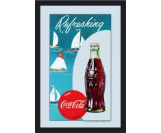 Empire 537362 Miroir imprimé Coca Cola avec cadre en plastique faà §on bois 20 x 30 cm