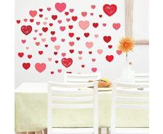 Walplus Autocollant Mural avec Coeurs Swarovski Elements Amovible Auto-Adhésif Murals Crèche Maison Bureau, Décoration 67 X 58 CM