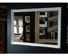 FRAMES BY POST Grand Miroir Mural de Style Vintage avec Cadre Blanc 102 x 71 cm