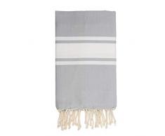 Moorish Idol - Fouta Traditionelle Unie- 100cm x 200cm- Gris Perle