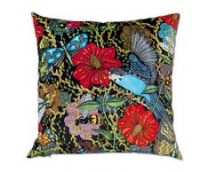 Nadja Wedin design perruches Noir â Housse de Coussin en Velours 48 x 48 cm