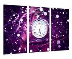 Tableau Moderne Photographique, Impression sur bois, Horloge Vintage, MÃ©tÃ©o, 97 x 62 cm, ref. 26353