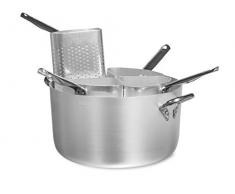 Agnelli ALMA15340 Faitout avec Deux anses en Acier Inoxydable (Ã 400 mm) et passoires pÃ¢te avec 4 Trous de Forte Ã©paisseur