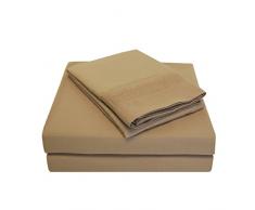 Qualité supérieure Ultra Doux Poids léger résistant aux Rides de lit avec Broderie Peaks dans Un Coffret Cadeau, 100% Microfibre, Taupe, brossé, Double, 3 pièces Taille L/XL