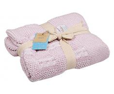 Plaid et Couverture by homemania bb11003Â Couverture, 100% Coton, Rose, Simple, 90Â x 90Â x 0.1Â cm