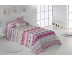 Secaneta Stilia Couvre-lit boutis imprimé et thermocollé Printemps et été + Coussins à Jouer, Mysore 235 x 270 cm, lit 135, Multicolore, 235 x 270 cm