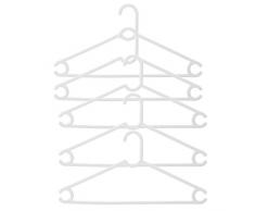 H & L Russel Cintre Tube en Plastique, Blanc/Beige, 41Â cm, Lot de 15