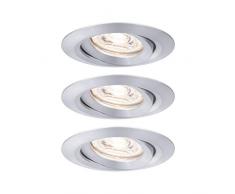 Paulmann 94297 Nova Mini Spot LED encastrable rond orientable avec 3 x 4 W en aluminium tourné Blanc chaud 2700 K 12 W