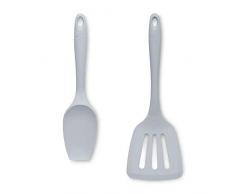 Zeal JSET12S Lot de 2 cuillÃ¨res Ã spatule en silicone anti-adhÃ©sif Gris
