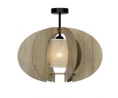 Brilliant 90128/71 Plafonnier, Textile, Bois Clair