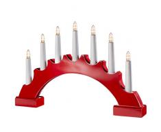 WeRChristmas Décoration de Pont en Bois avec 7 Bougies LED Multicolore 41 cm
