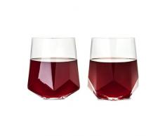 Viski Raye facettes Cristal Verre Ã vin (Lot de 2), Non-leaded, Multicolore, Taille Unique