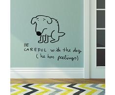 Chispum VIMAS001Le - Sticker dÃ©coratif, Design Be Careful with The Dog, 58 x 65 cm