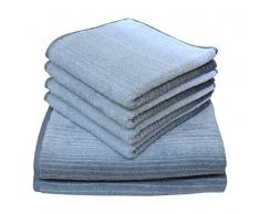 Dyckhoff 0768596101 6 pièces handtuchset Colori-Produit de qualité 480 g/m² avec 2 draps de Bain 70 x 140 cm et 4 Serviettes 50 x 100 cm, 100% Coton Bio, Gris