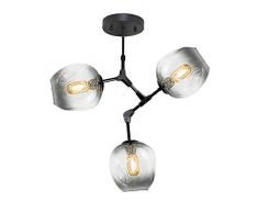 Homemania Suspension LEGO Lustre boule Noir en Verre 50 x 30 x 70 cm 3 x E27 40 W
