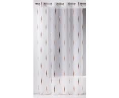 Homemaison 09559-8-AL Voilage à fils coupés Organza Jacquard/Polyester Terracotta 1 x 140 cm