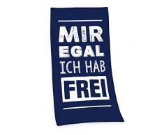 Herding Mir Egal Serviette de Bain, Coton/Velours, Bleu, 75 x 150 cm