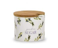 DCASA Sucrier Rond Couvercle Bambou HOME Mixte Adulte, SynthÃ©tique