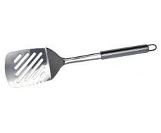 Fackelmann 670434 Pelle à servir inox, pelle à servir ajourée, spatule à servir avec fentes, Acier inoxydable, Argenté, 33,9 x 8 x 1,6 cm