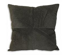 Riva Paoletti Infinity Cushion Cover - Charcoal Grey - Geometric Ribbed Fabric - Knife Edging - 100% Polyester - Machine Washable - 45 x 45cm (18 x 18 inches) - Designed in the UK