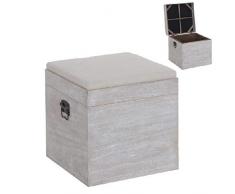 dcasa DCASA Pouf en Bois Coffre de Rangement pour décorations Festivales Articles pour la Maison Unisexe Adulte, Multicolore (Multicolore) Unique