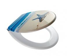 Ridder Starfish Abattant de WC Bleu/Beige/ Blanc 44,9 x 35,8 x 5,9 cm