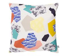 Maison Martin Morel 0660042082329 Coussin Patchwork Verso Wave Coton Multicolore/Bleu 8 x 40 cm