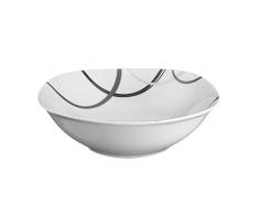 Prix et Kensington Mono Geo Bol, Porcelaine, 17.5Â cm, Noir, Blanc/Gris, 16.7Â x 16.7Â x 4.9Â cm