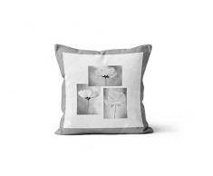 Soleil docre Coussin déhoussable 40x40 cm PETALE Gris, Polyester