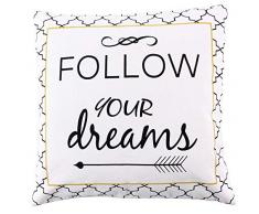 La Finesse - Housse de Coussin carrée décorative 50 x 50 cm pour la Maison en Coton pour Le Salon, Le canapé, la Chambre à Coucher, Tissu coloré, Taille Unique