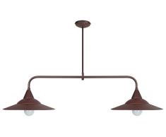 Tosel 20560 Lustre - Tombante, Tube et tôle Acier, Peinture époxy, E27, 100 W, Marron/Lodge