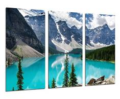 Tableau Moderne Photographique, Impression sur bois, Norvège Fjords du lac, 97 x 62 cm, ref. 26280