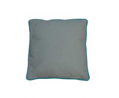 HomeMaison Coussin Uni avec Pourtour ColorÃ©, Coton, Bleu, 40x40 cm