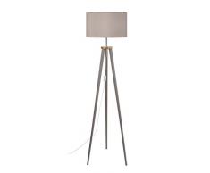 Tosel 51128 Lampadaire 1 Lumière Bois, E27, 40 W, Gris, 40 x 155 cm