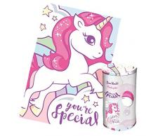 Desconocido Kids Unicorne Couverture Polaire Douce 150 x 100 cm, Multicolore, 150 x 100 cm