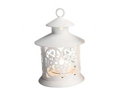 Excelsa Lanterne en Forme de pagode, mÃ©tal, Blanc 9 x 13 cm Blanc