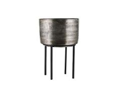 House Doctor Kazi Pot de Fleurs Argent oxydÃ©, Argent oxydÃ©, H: 42 cm, Dia: 28,5 cm