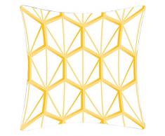 Douceur de France Coussin Imprimé Cyclone Jaune, Polyester, Jaune, 40x40x15 cm