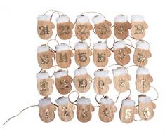 Rayher 46449000 Calendrier de lavent en bois, gant sur pince, sct.-LS, nature
