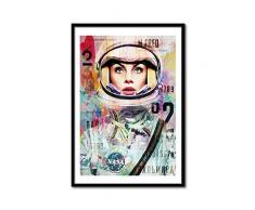 Cuadriman Design Tableau Jean Shrimpton, Bois, Multicolore, 92Â x 62Â cm