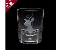Royal Brierley Verre en Cristal avec Gravure Chevreuil Transparent