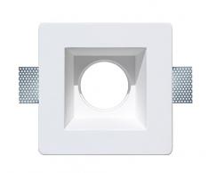 Onlineplaster 806BGU10 Spot de plafond à encastrer carré, Plâtre, GU10, Blanc Naturel, 12 x 12 cm