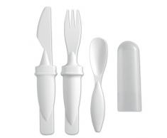 eBuyGB Camping Barbecue Pique-Nique Couverts Set-Compact Plastique Couteau Fourchette et cuillÃ¨re, X 3, Blanc, 17Â x 2.5Â x 1.5Â cm