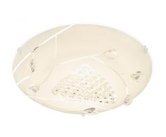 Briloner Leuchten 3291-016 plafonnier, Spots, Lampe Salon, Applique LED, Verre avec Decor, Métal, 12 W, Blanc, 30 x 30 x 11 cm